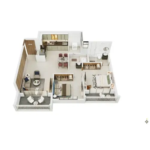 Supreme Rivana Punawale 2 BHK Floor Plan Image