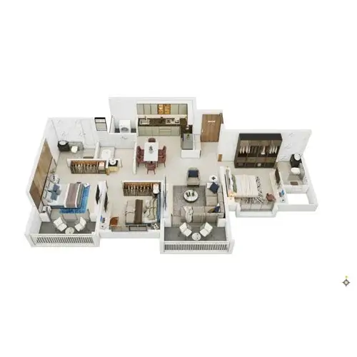 Supreme Rivana Punawale 3 BHK Floor Plan Image